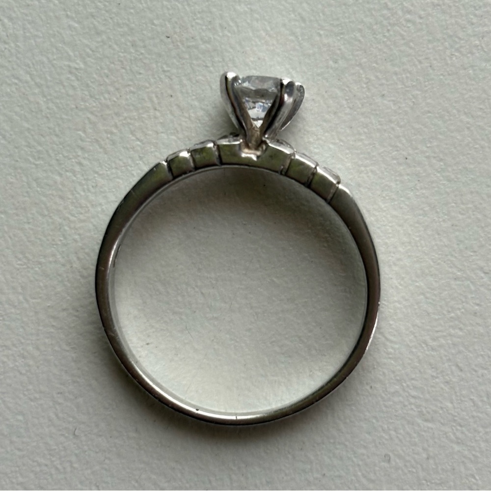 Sterling Silver Crystal Ring 925 - Picture 15 of 16